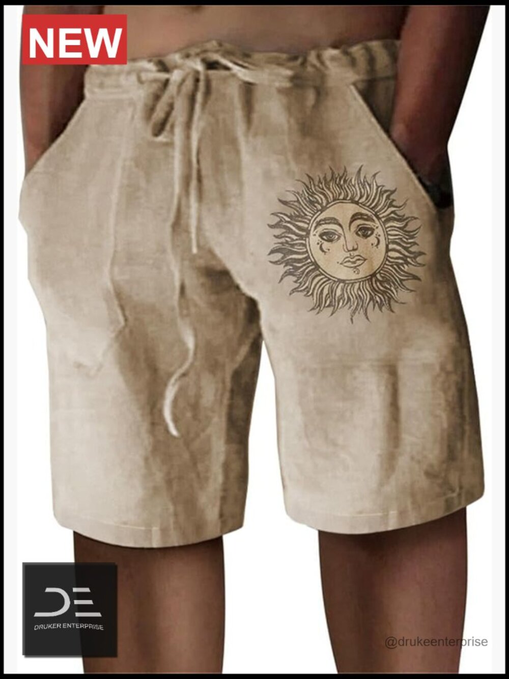 Cotton Linen Drawstring Elastic Waist Casual Shorts